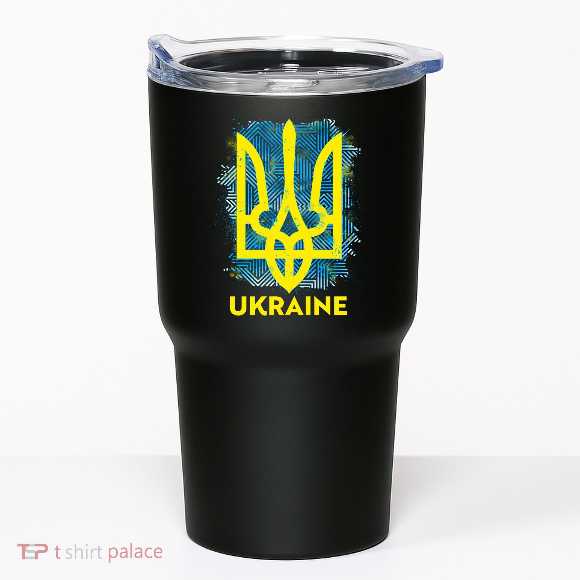 Painted Distressed Pattern Ukraine Coat Of Arms Flag Tumbler