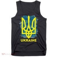 Painted Distressed Pattern Ukraine Coat Of Arms Flag Tank Top thumb 0