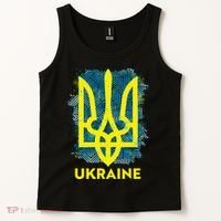 Painted Distressed Pattern Ukraine Coat Of Arms Flag Tank Top thumb 2