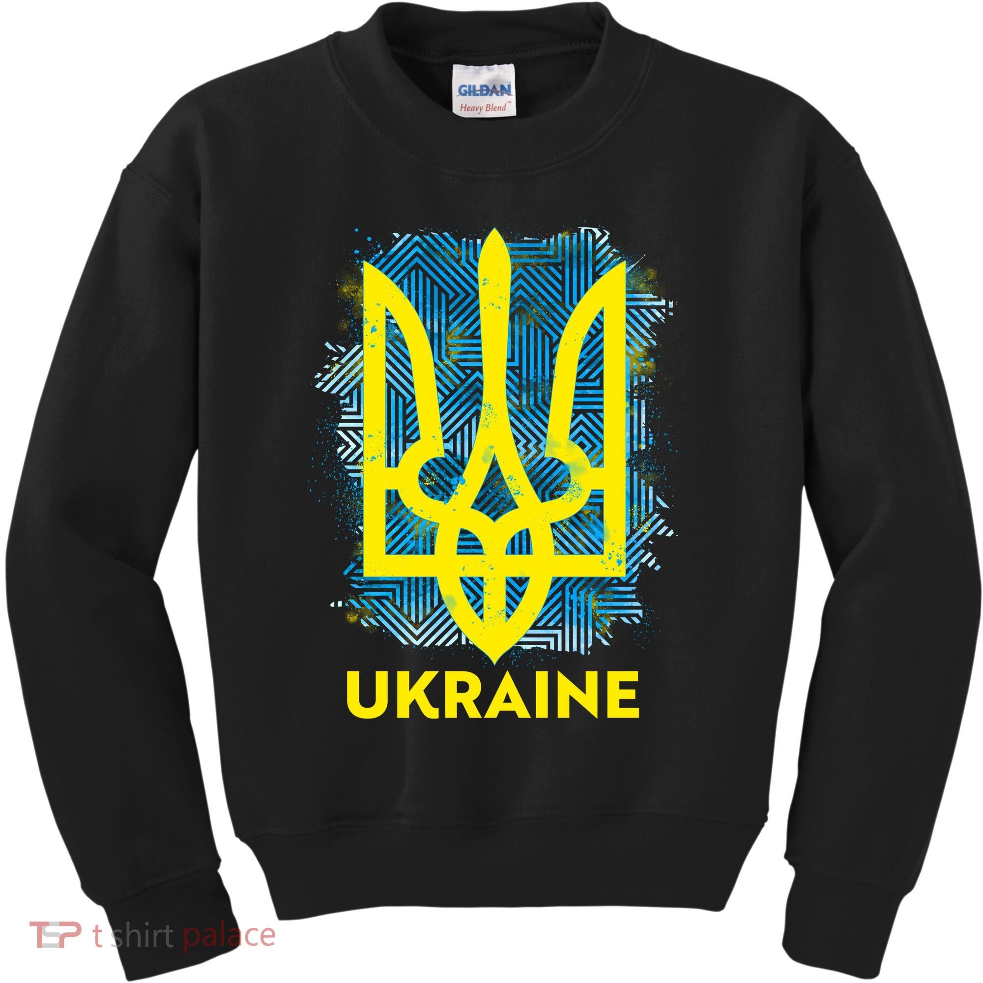 Painted Distressed Pattern Ukraine Coat Of Arms Flag Kids Sweatshirt