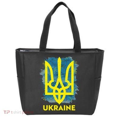 Painted Distressed Pattern Ukraine Coat Of Arms Flag Tote Bag