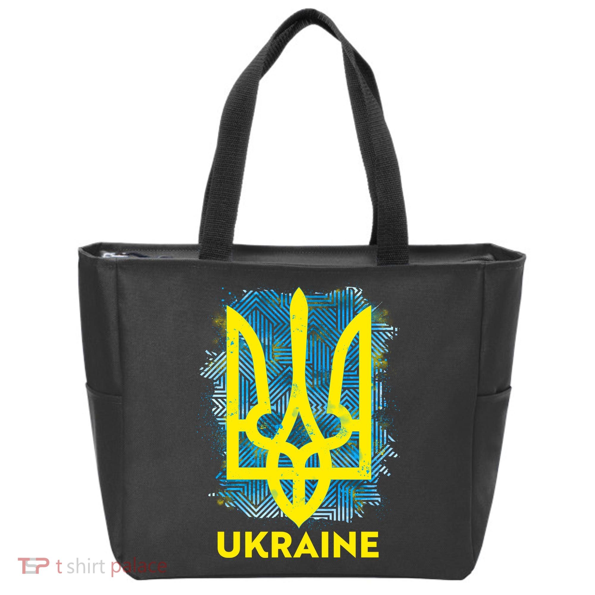 Painted Distressed Pattern Ukraine Coat Of Arms Flag Tote Bag