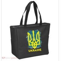 Painted Distressed Pattern Ukraine Coat Of Arms Flag Tote Bag thumb 2
