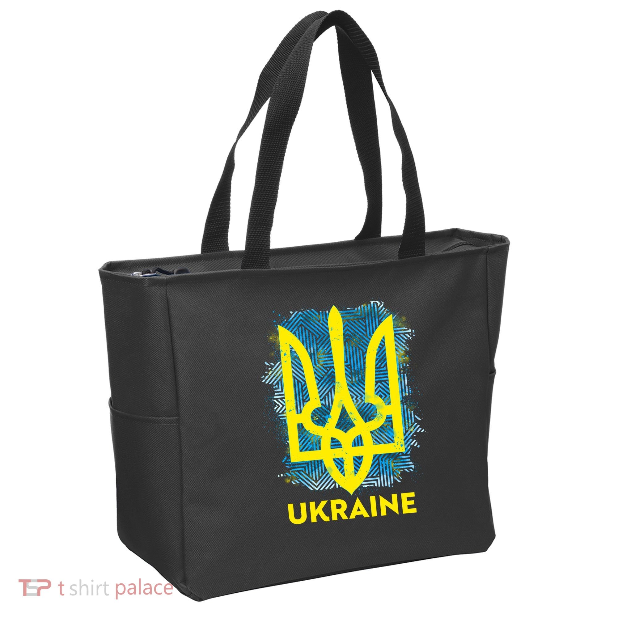 Painted Distressed Pattern Ukraine Coat Of Arms Flag Tote Bag
