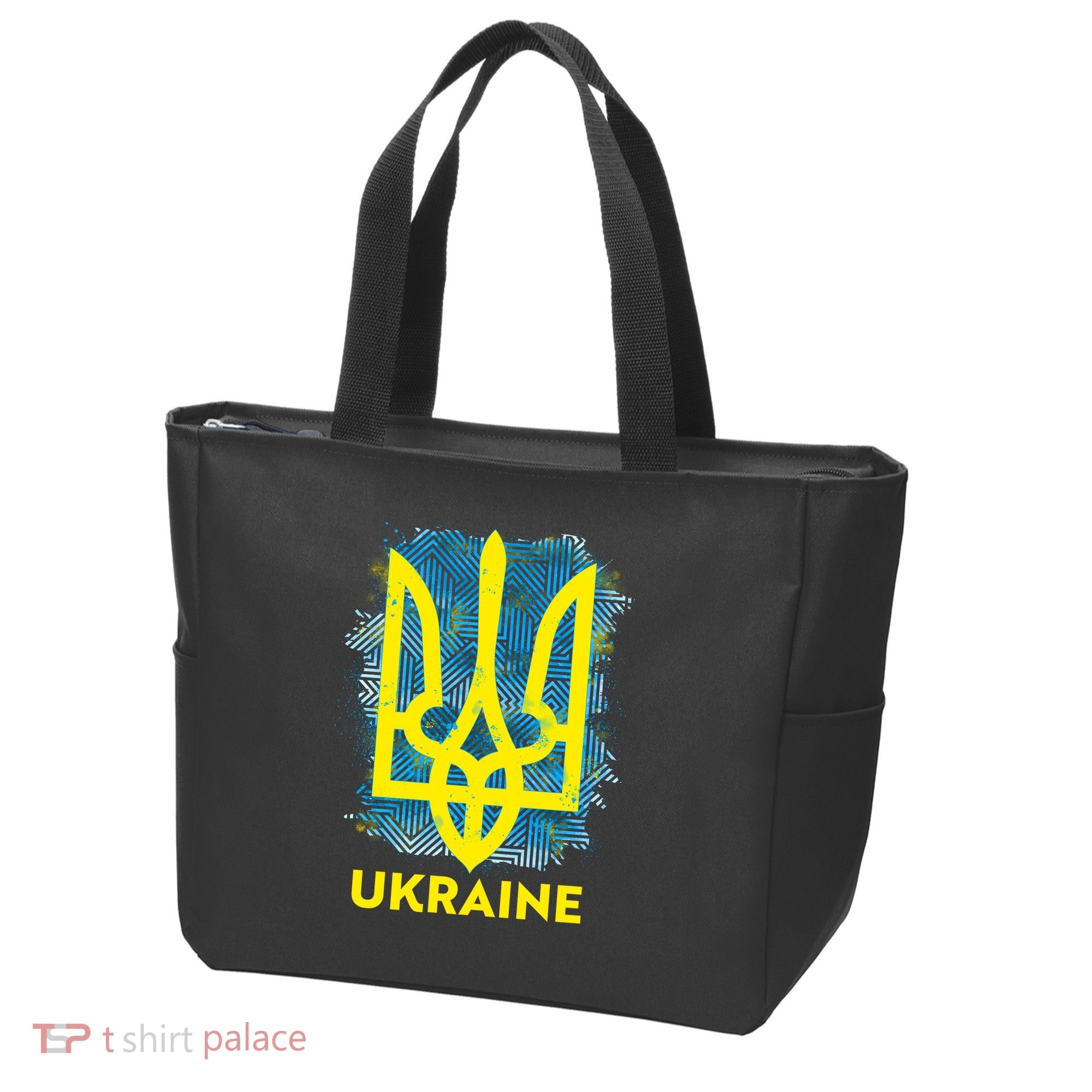 Painted Distressed Pattern Ukraine Coat Of Arms Flag Tote Bag