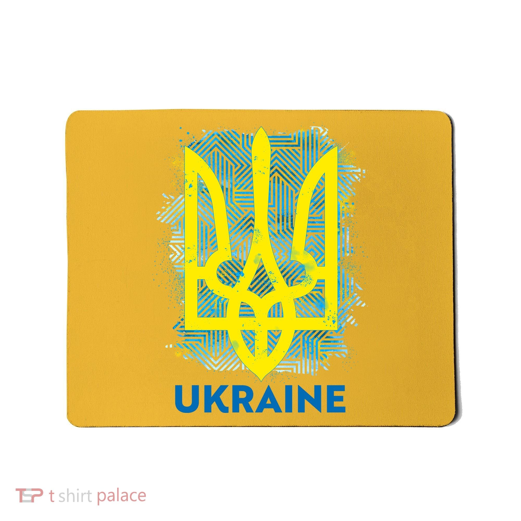 Painted Distressed Pattern Ukraine Coat Of Arms Flag Mousepad