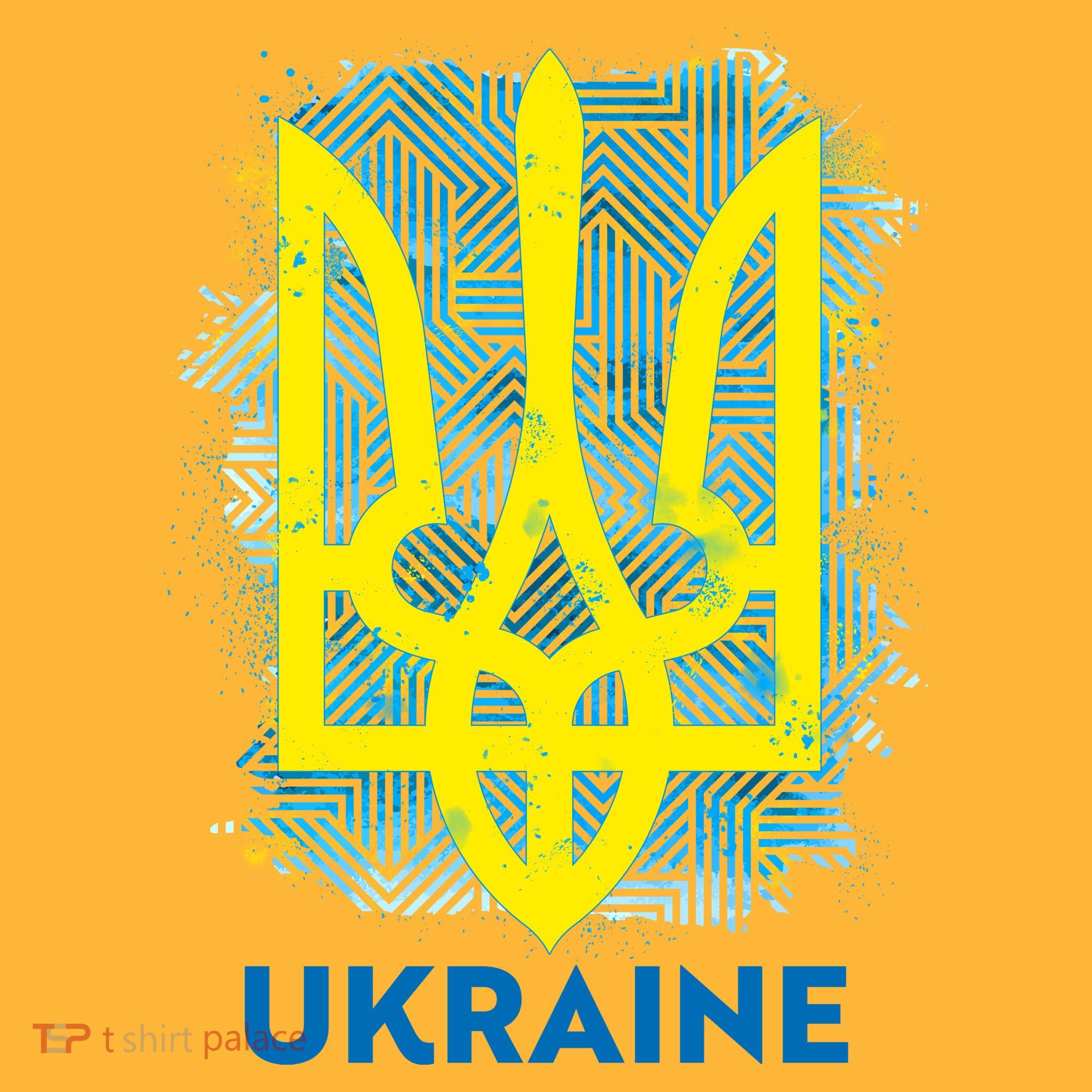 Painted Distressed Pattern Ukraine Coat Of Arms Flag Baby Bodysuit