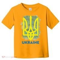 Painted Distressed Pattern Ukraine Coat Of Arms Flag Toddler T-Shirt thumb 0