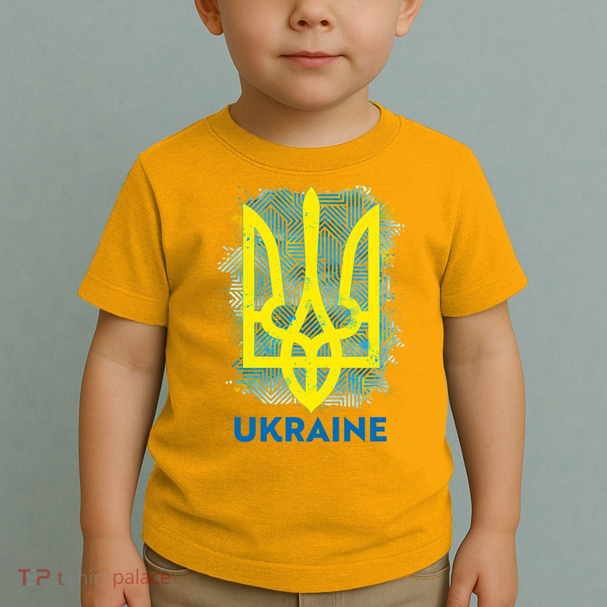 Painted Distressed Pattern Ukraine Coat Of Arms Flag Toddler T-Shirt