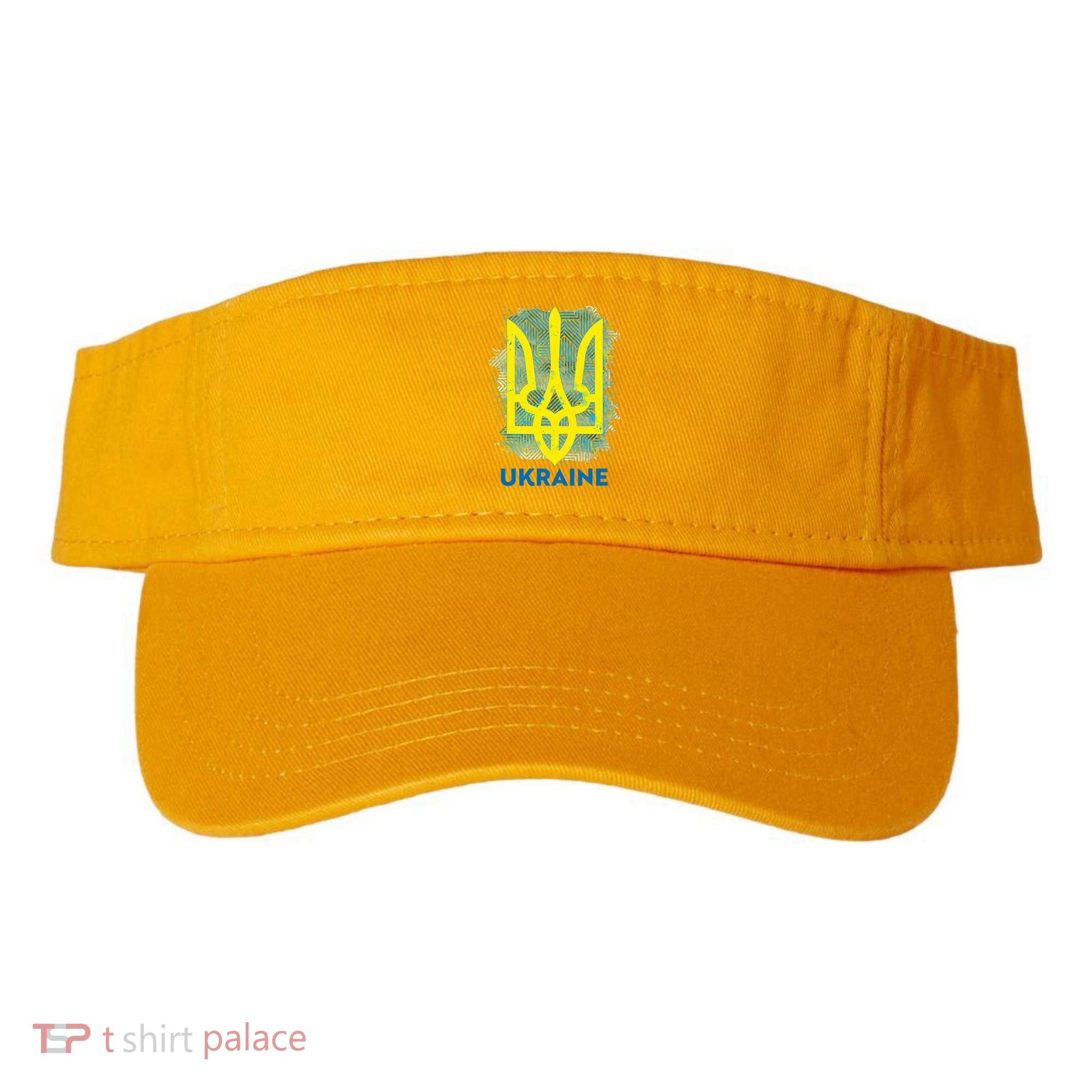Painted Distressed Pattern Ukraine Coat Of Arms Flag Visor