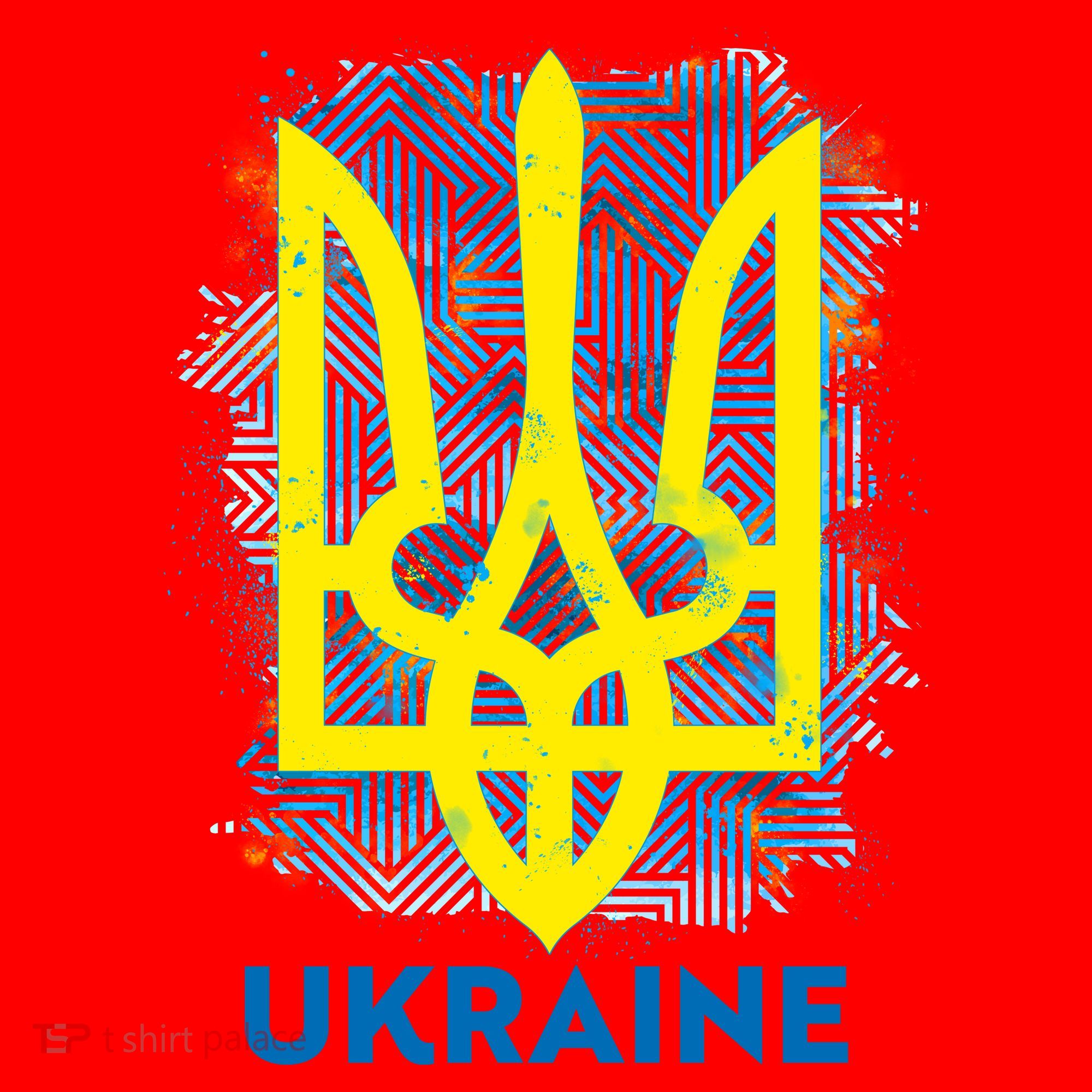 Painted Distressed Pattern Ukraine Coat Of Arms Flag Santa Hat