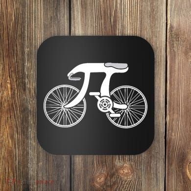 Pi Day Pi Cycle Bicycle Bike Math Symbol 3 14 Cyclist Pun Coaster