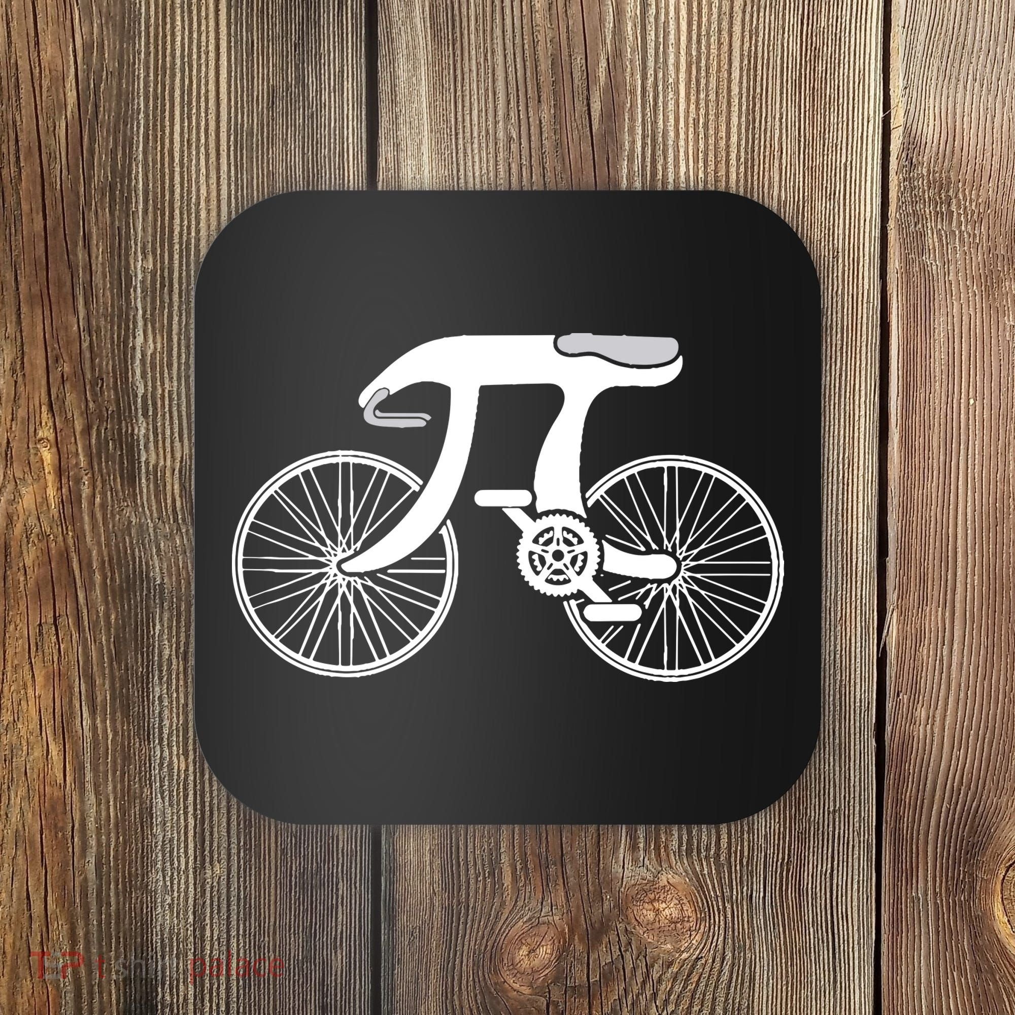Pi Day Pi Cycle Bicycle Bike Math Symbol 3 14 Cyclist Pun Coaster