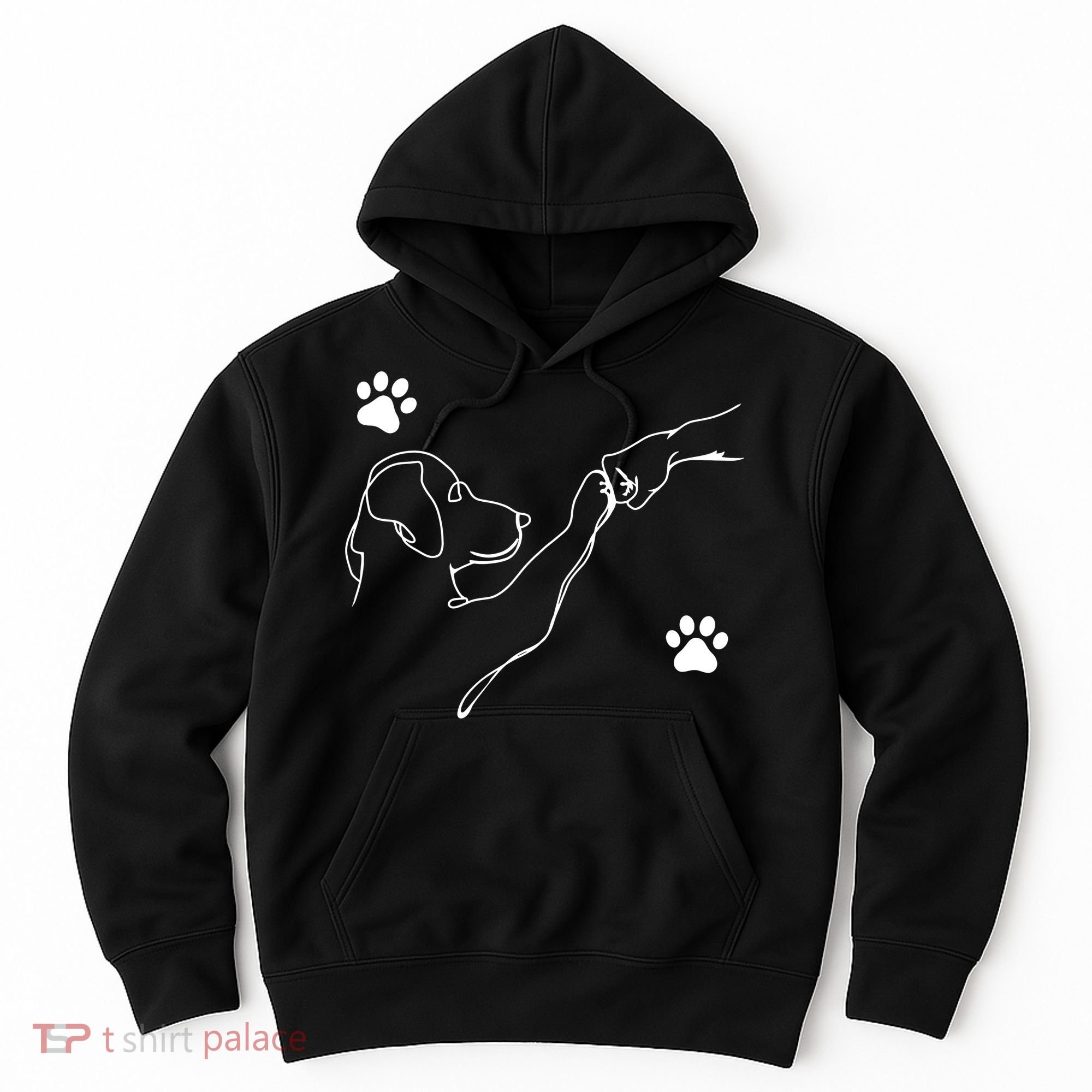 People & Dog Punch Hand Friendship Dog Paw Hoodie