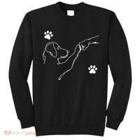 People & Dog Punch Hand Friendship Dog Paw Sweatshirt thumb 0