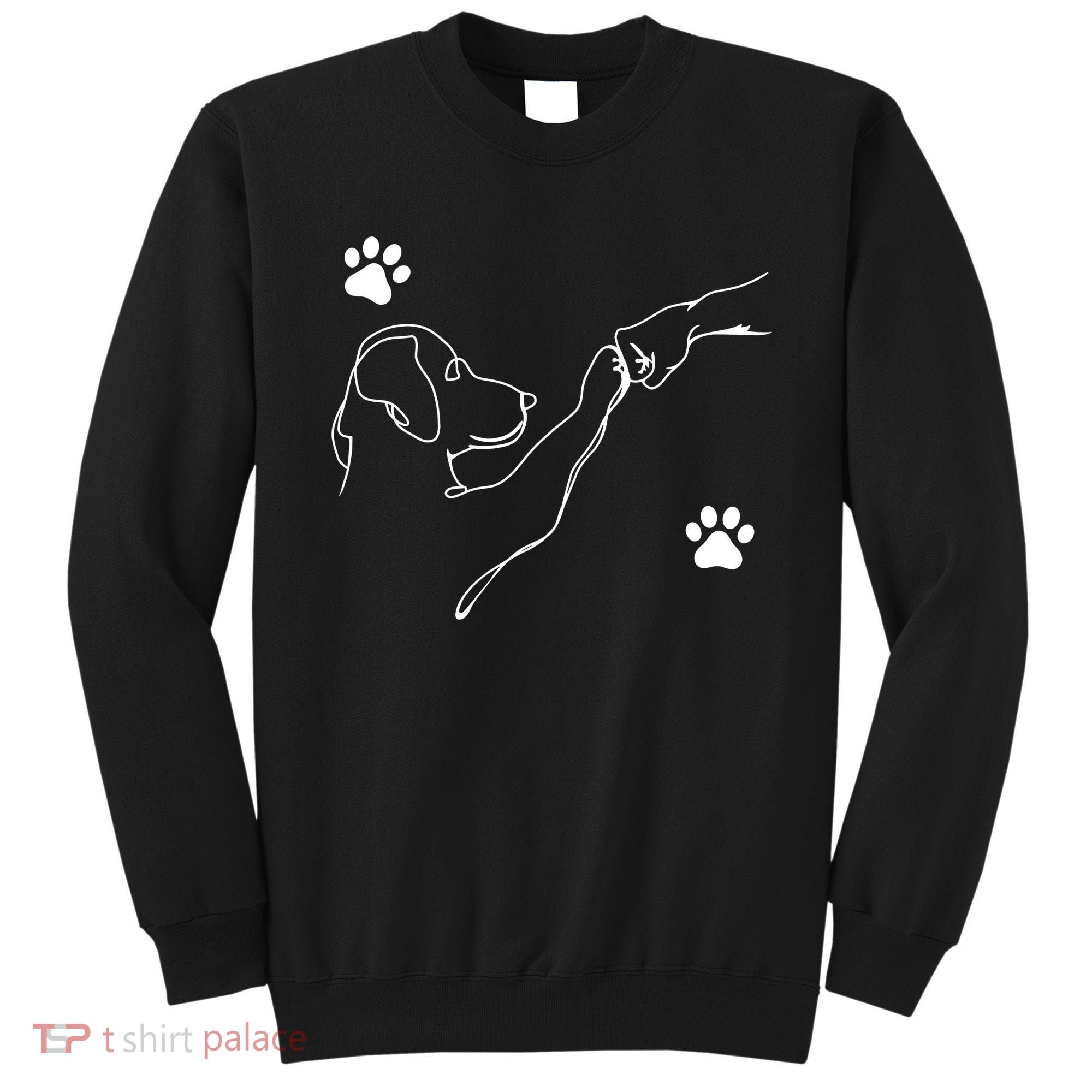 People & Dog Punch Hand Friendship Dog Paw Sweatshirt