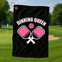 PicklebalI Dinking Queen Wo Pickleball Player Golf Towel thumb 1
