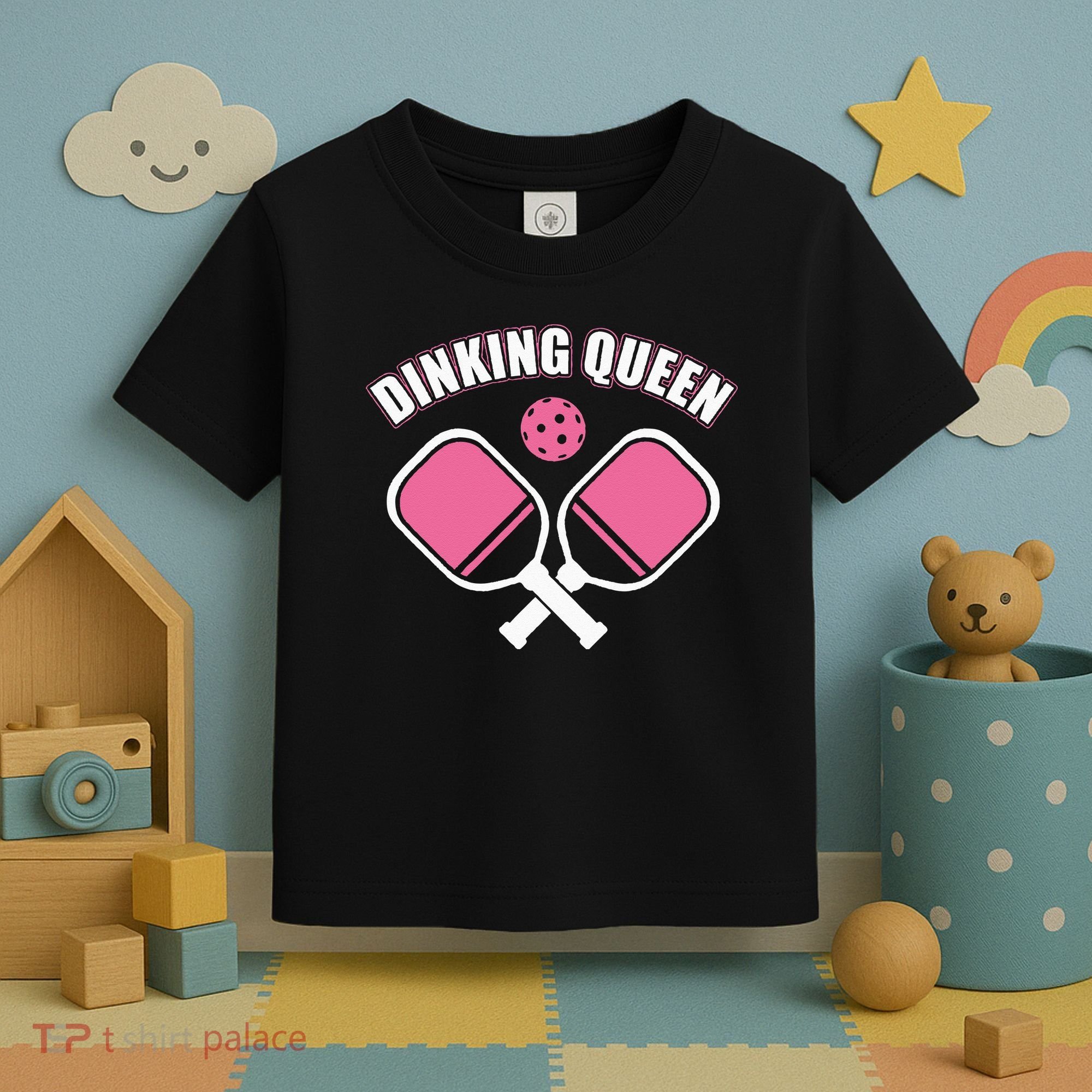 PicklebalI Dinking Queen Wo Pickleball Player Toddler T-Shirt