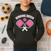 PicklebalI Dinking Queen Wo Pickleball Player Kids Hoodie thumb 2