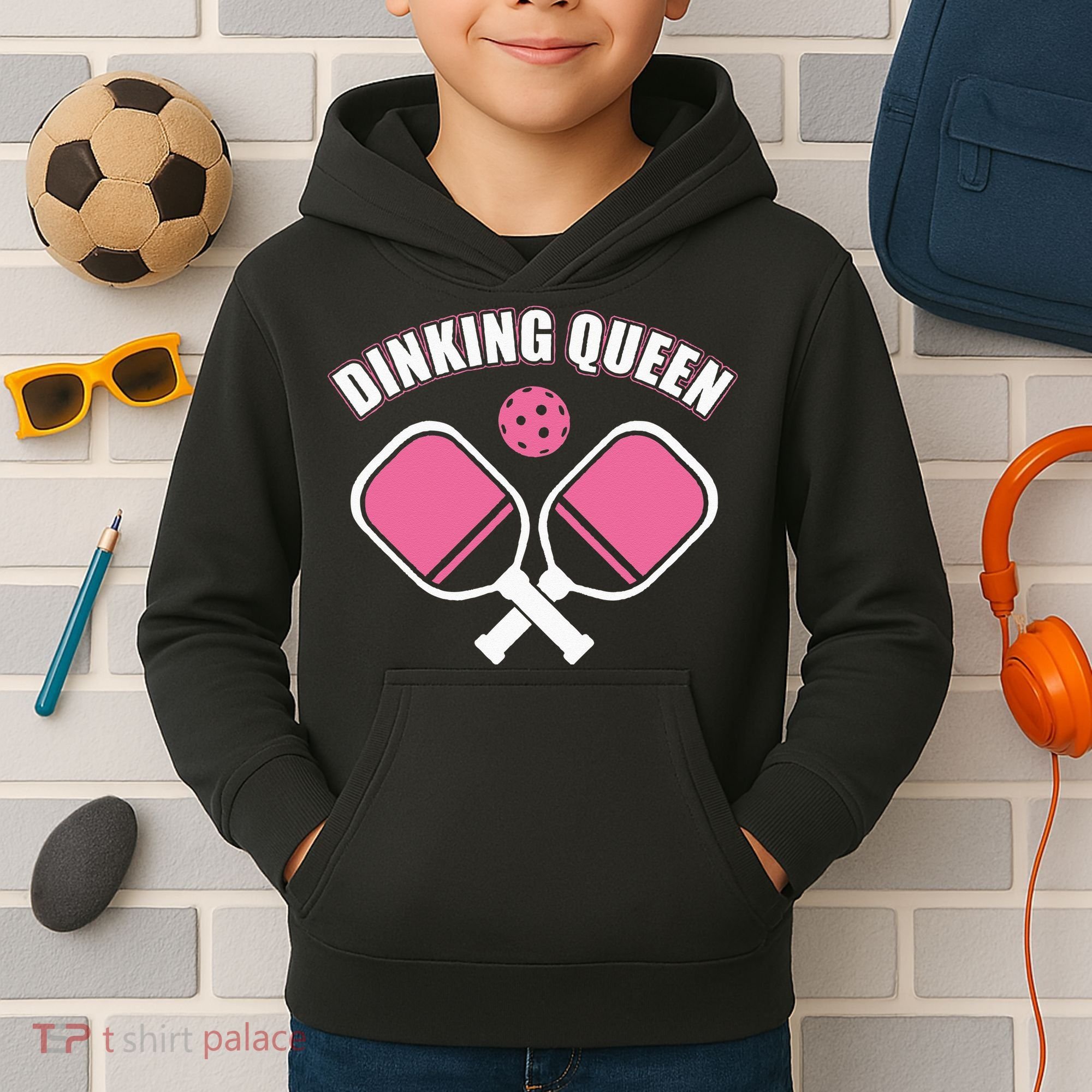 PicklebalI Dinking Queen Wo Pickleball Player Kids Hoodie
