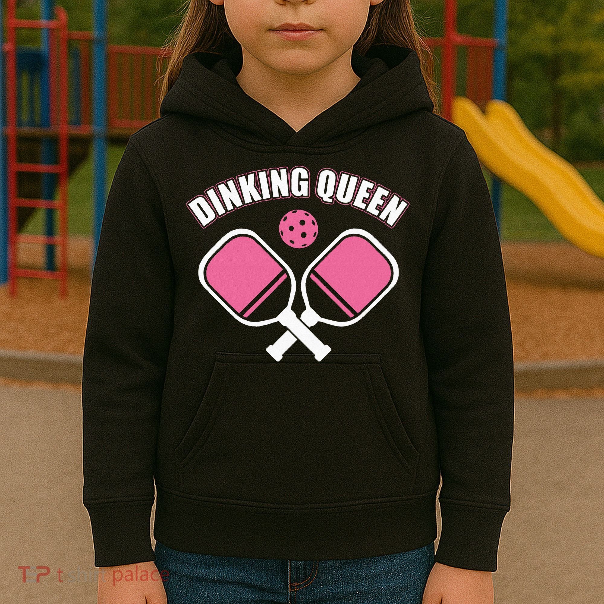PicklebalI Dinking Queen Wo Pickleball Player Kids Hoodie