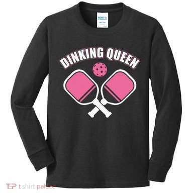 PicklebalI Dinking Queen Wo Pickleball Player Kids Long Sleeve Shirt