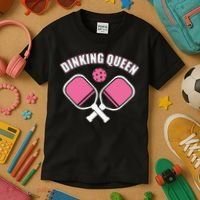 PicklebalI Dinking Queen Wo Pickleball Player Kids T-Shirt thumb 3