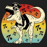 Pirate Dinosaur Retro Sunset Pi Day Women's Sweatshirt thumb 2
