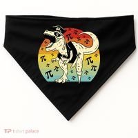 Pirate Dinosaur Retro Sunset Pi Day USA-Made Doggie Bandana thumb 0