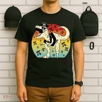 Pirate Dinosaur Retro Sunset Pi Day T-Shirt thumb 6
