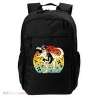 Pirate Dinosaur Retro Sunset Pi Day Backpack thumb 0