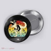 Pirate Dinosaur Retro Sunset Pi Day Button thumb 0