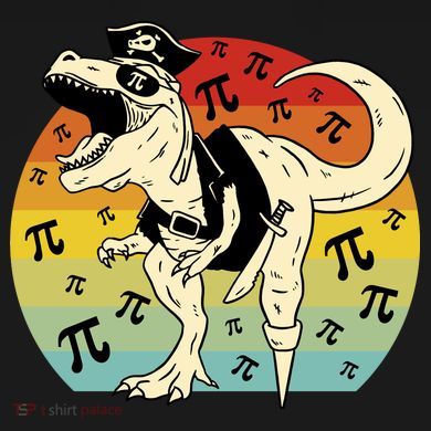 Pirate Dinosaur Retro Sunset Pi Day Bucket Hat