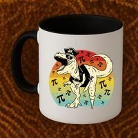 Pirate Dinosaur Retro Sunset Pi Day Coffee Mug thumb 2