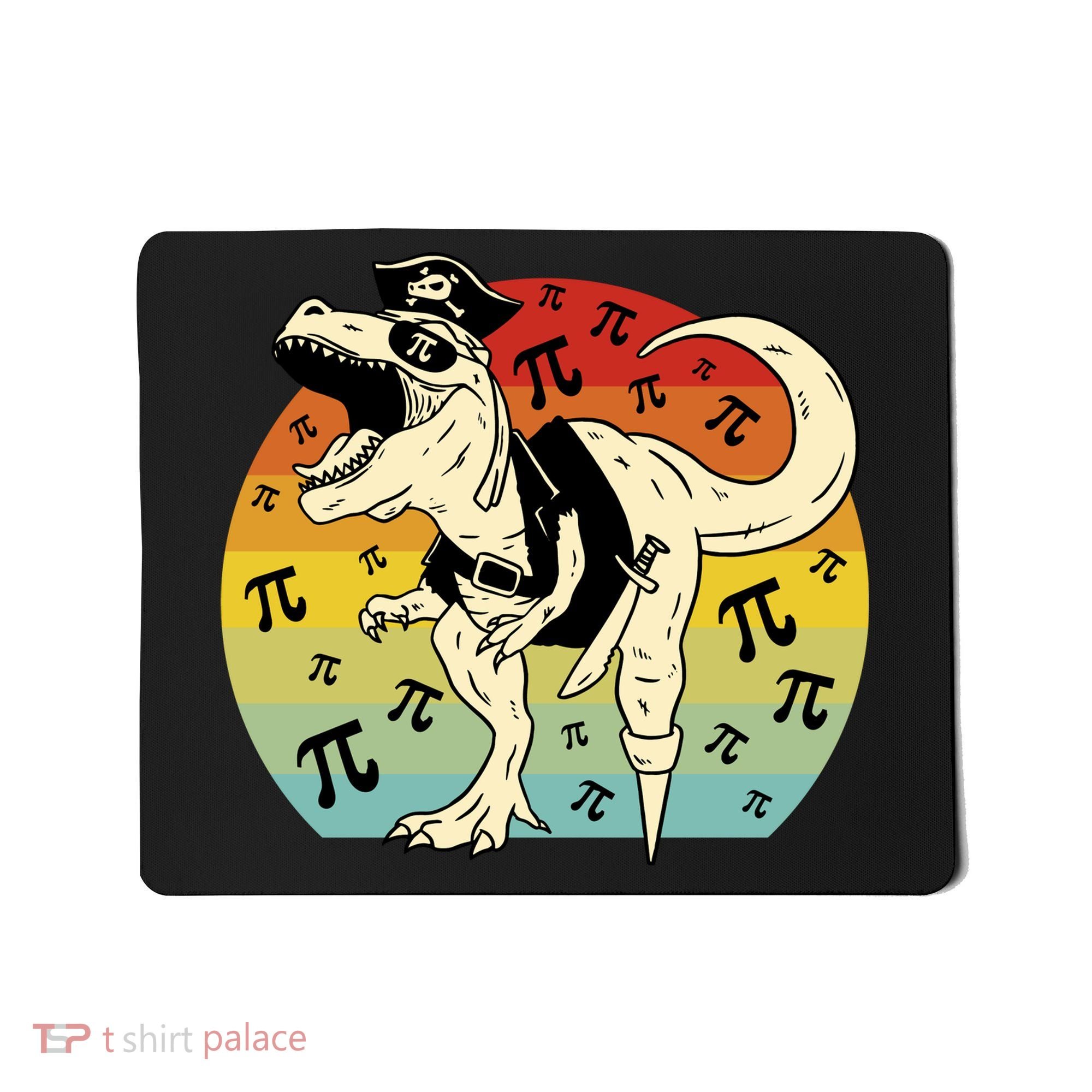 Pirate Dinosaur Retro Sunset Pi Day Mousepad