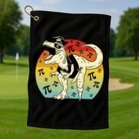 Pirate Dinosaur Retro Sunset Pi Day Golf Towel thumb 1