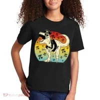 Pirate Dinosaur Retro Sunset Pi Day Kids T-Shirt thumb 2