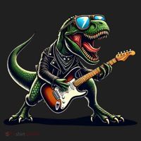 Punk Dinosaur RockN Roll Goth Dino Funny Guitar Band Great Gift Women's Sweatshirt thumb 2