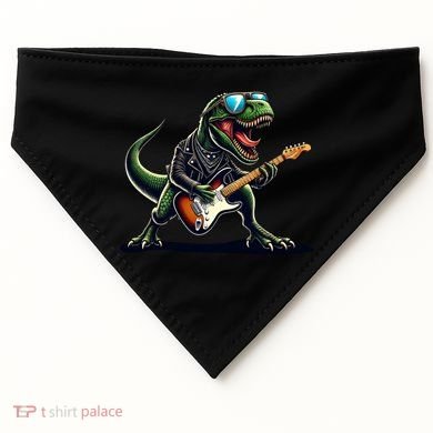 Punk Dinosaur RockN Roll Goth Dino Funny Guitar Band Great Gift USA-Made Doggie Bandana