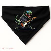 Punk Dinosaur RockN Roll Goth Dino Funny Guitar Band Great Gift USA-Made Doggie Bandana thumb 0