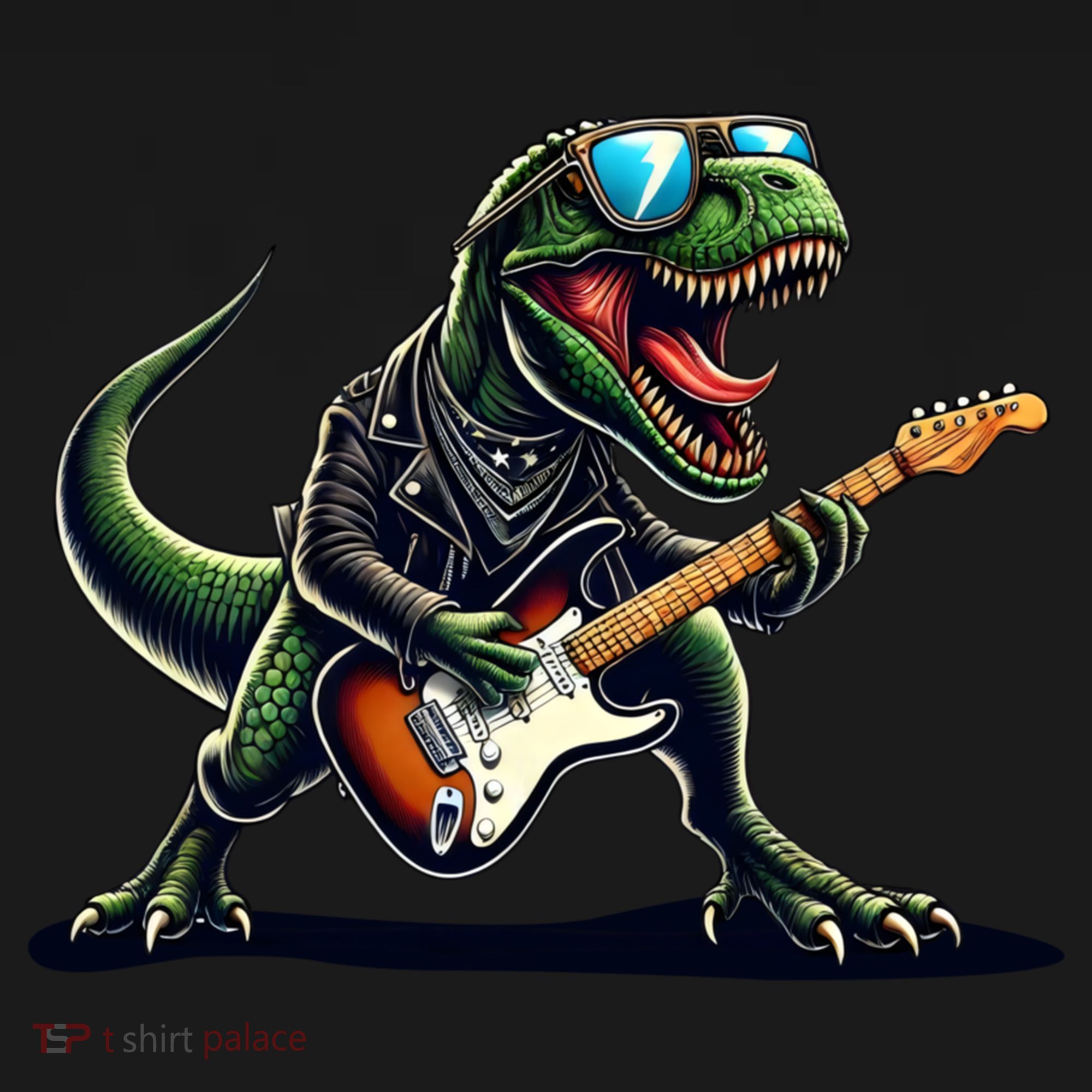 Punk Dinosaur RockN Roll Goth Dino Funny Guitar Band Great Gift Bucket Hat