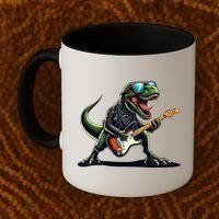 Punk Dinosaur RockN Roll Goth Dino Funny Guitar Band Great Gift Coffee Mug thumb 2