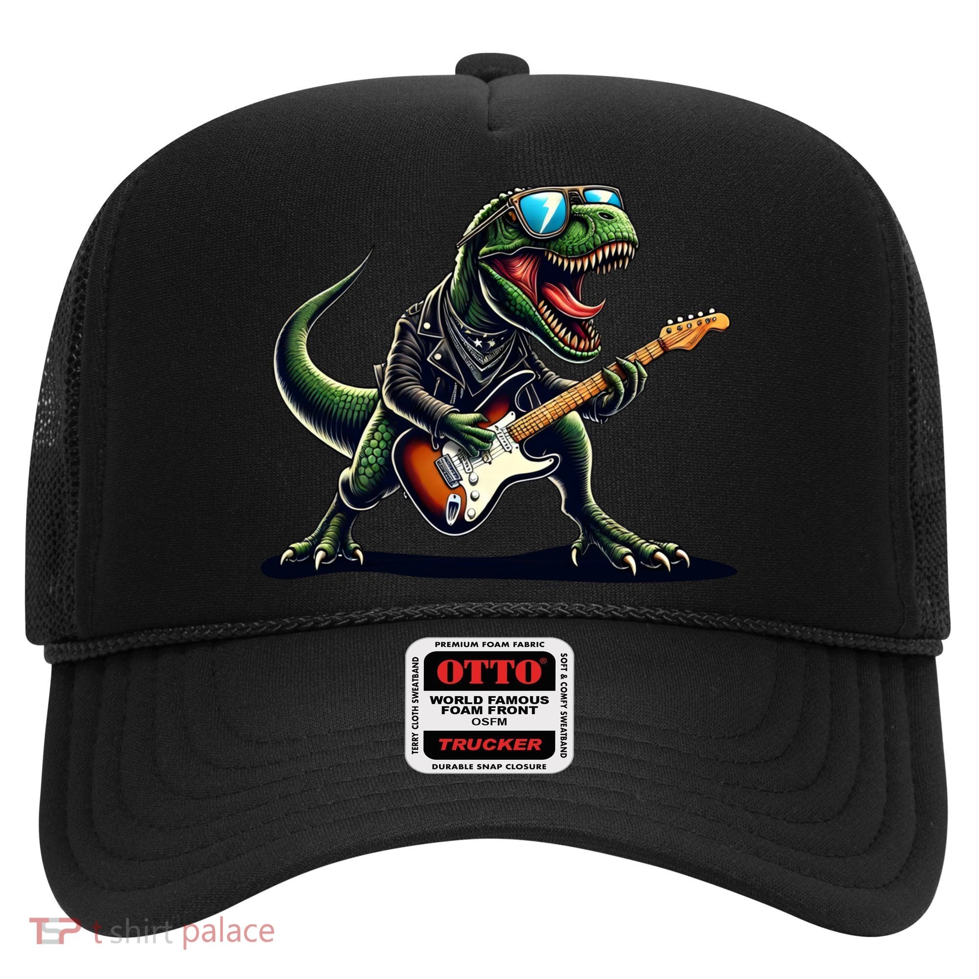 Punk Dinosaur RockN Roll Goth Dino Funny Guitar Band Great Gift Hat
