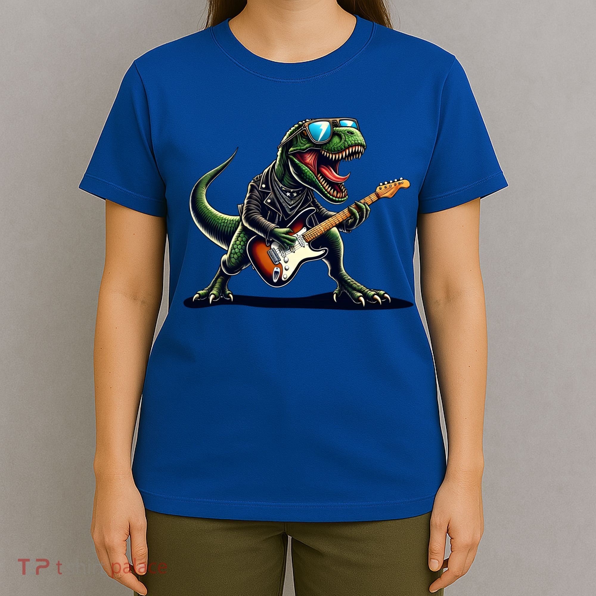Punk Dinosaur RockN Roll Goth Dino Funny Guitar Band Great Gift T-Shirt