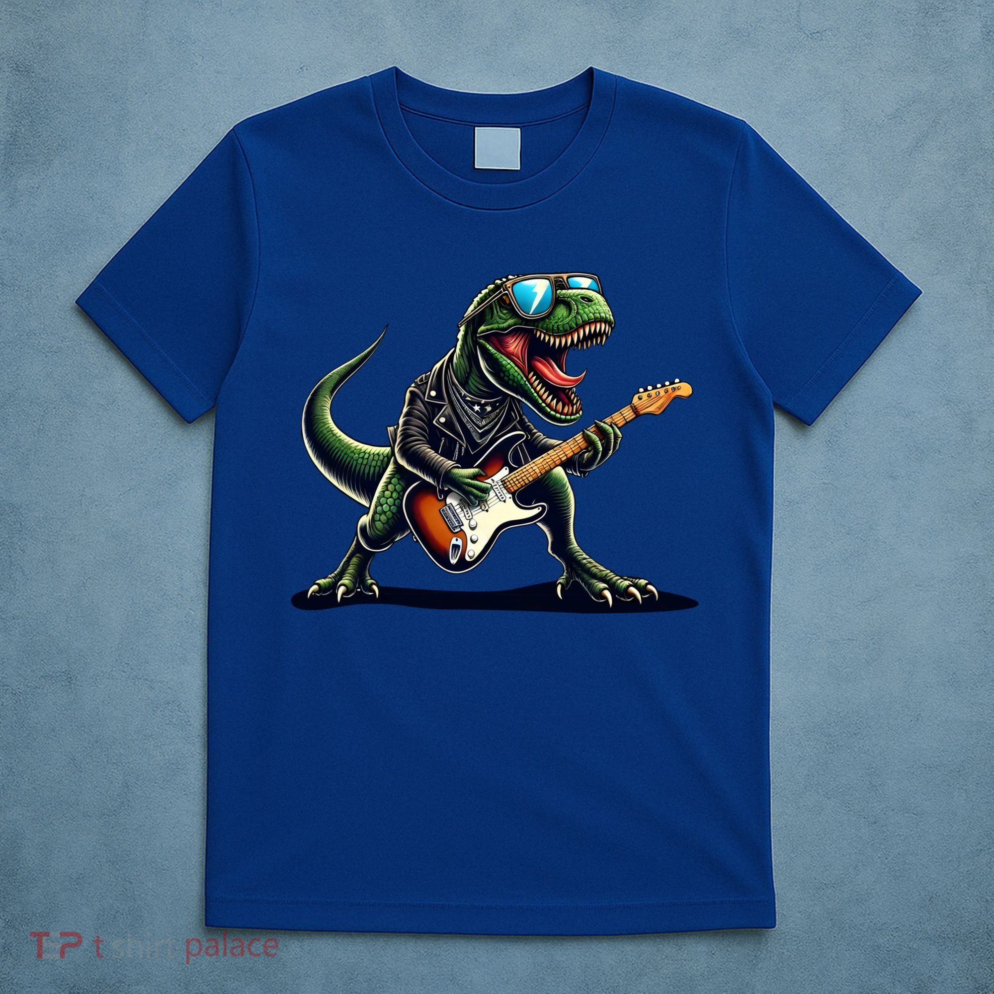 Punk Dinosaur RockN Roll Goth Dino Funny Guitar Band Great Gift T-Shirt