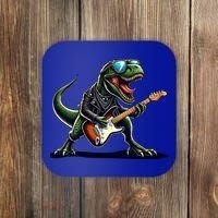 Punk Dinosaur RockN Roll Goth Dino Funny Guitar Band Great Gift Coaster thumb 0
