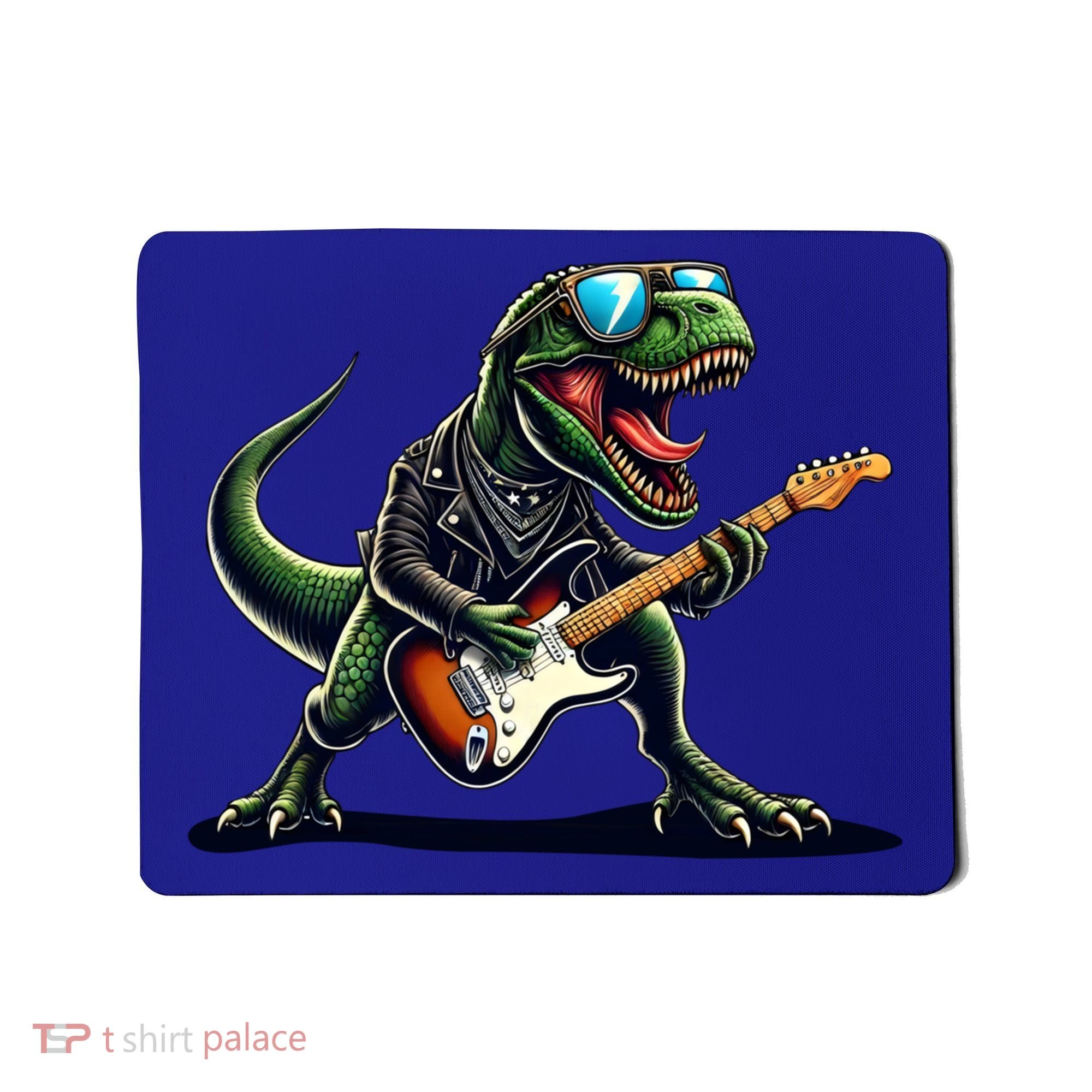 Punk Dinosaur RockN Roll Goth Dino Funny Guitar Band Great Gift Mousepad