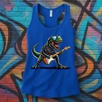 Punk Dinosaur RockN Roll Goth Dino Funny Guitar Band Great Gift Women's Tank Top thumb 3