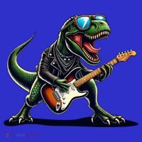 Punk Dinosaur RockN Roll Goth Dino Funny Guitar Band Great Gift Baby Bodysuit thumb 2