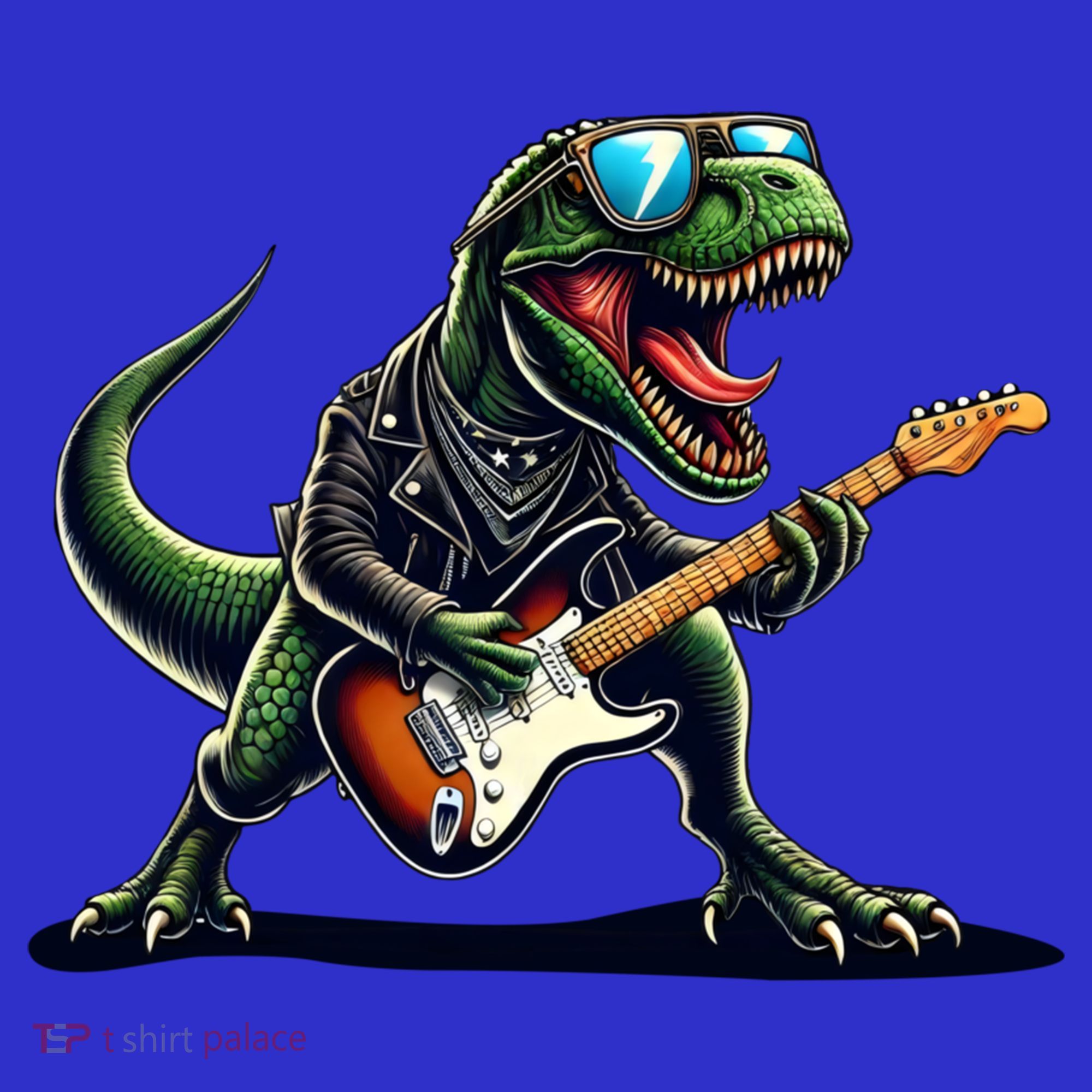 Punk Dinosaur RockN Roll Goth Dino Funny Guitar Band Great Gift Baby Bodysuit